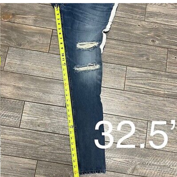 Pac Sun Vertical Stretch Jeans 34X33 Stacked Skinny White Side Paint Stripe - Picture 10 of 10